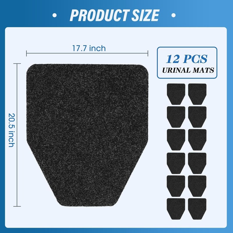 Adevar 12Pcs Urinal Mats for Men Bathroom Commercial Urinal Floor Mats Urinal Pads for Mens Room Non Slip Splash Toilet Bulk Washable Disposable Large 17Inch x 20.5Inch - Image 5